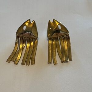 Mignonne Gavigan Gold Fish-Shaped Earrings